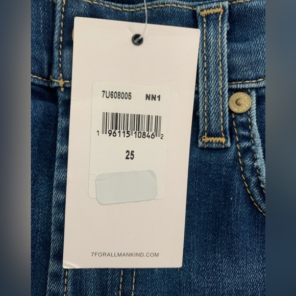 NEW 7 FOR ALL MANKIND CROPPED ALEXA WITH CUT HEM SIZE:25 - Picture 6 of 9